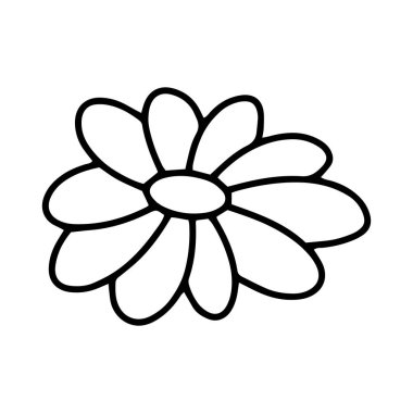 Karalama boyalı anti-stres çiçeği beyaza izole edilmiş. Kart için el çizimi yapın. Kumaş dizayn et. Sketch vektör stok çizimi
