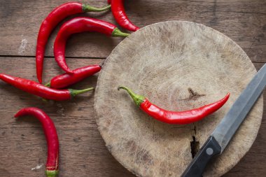 Kesme blok, Natürmort üzerinde kırmızı biber