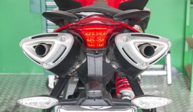 Ayrıntı görünümü bir motosiklet tükettiğinde
