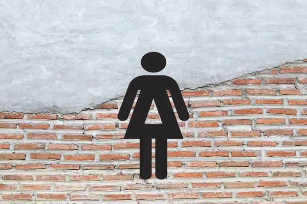 Woman  icon on concrete — Stock Photo, Image