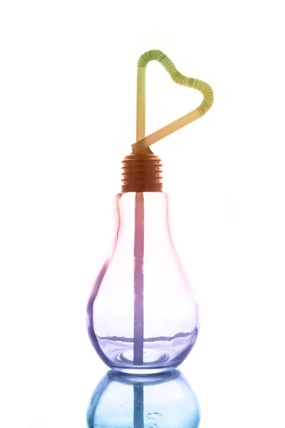 Lampa glas med sugrör — Stockfoto