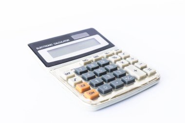 beyaz üzerine eski hesap makinesi 