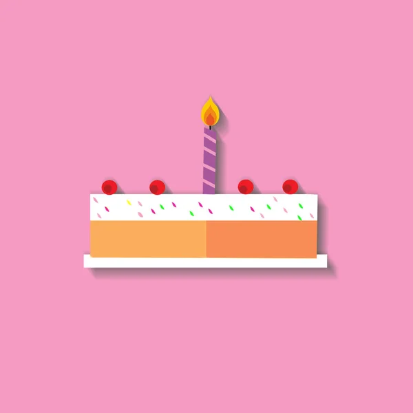 Pastel de cumpleaños diseño plano —  Fotos de Stock