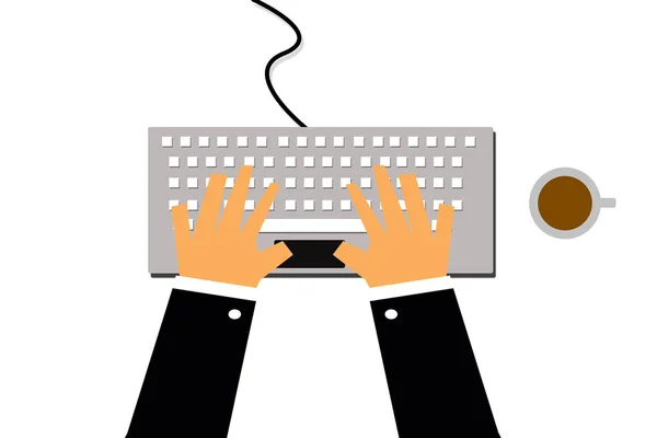 Mână pe calculator tastatură — Fotografie, imagine de stoc