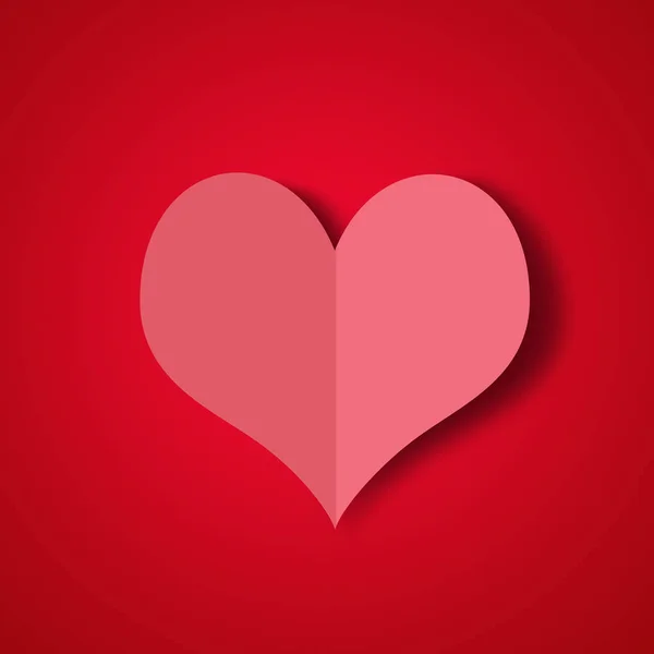 Herzform auf Rot — Stockfoto