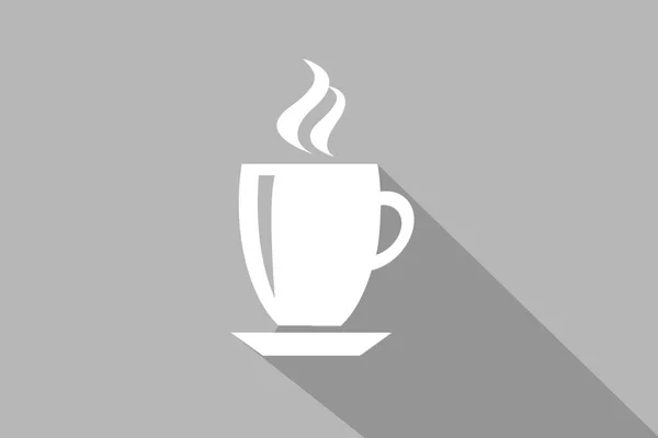 Káva ikona s dlouhý stín — Stock fotografie
