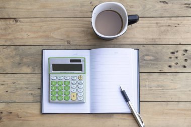 calculator on notebook 