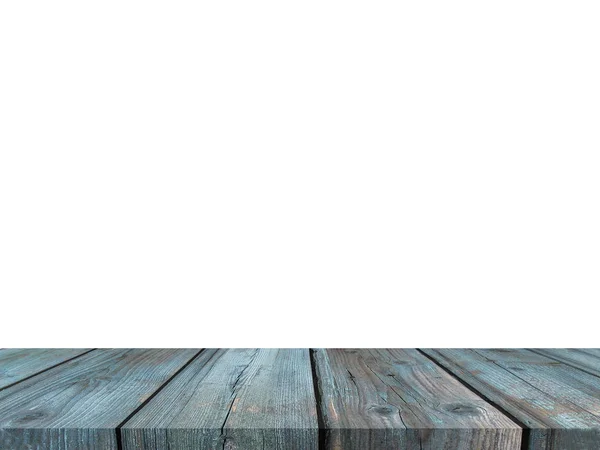 Planche en bois bleue sur blanc — Photo