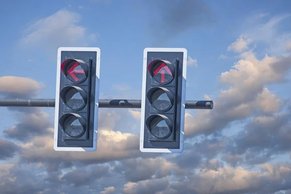 Semafor s červeným světlem — Stock fotografie