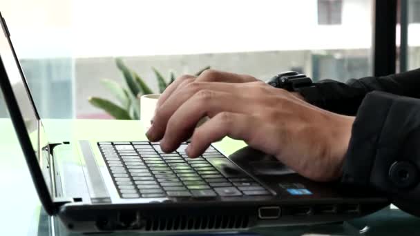 Escribir en el teclado del ordenador — Vídeo de stock