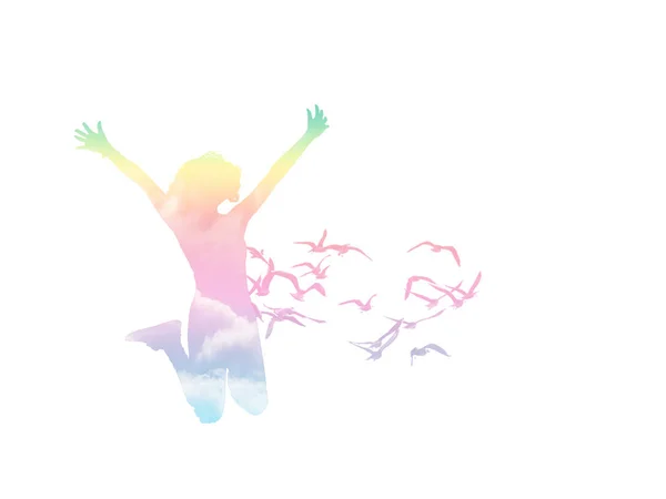 Mutlu kız atlaması