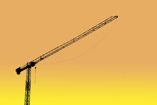 Silhouette grue au coucher du soleil — Photo