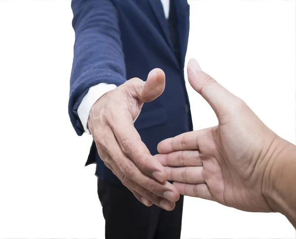 Dvě jistý obchodní muž potřesení rukou — Stock fotografie
