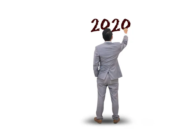 Zakenman schrijft tekst 2020 — Stockfoto