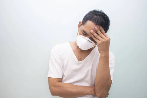 Retrato Hombre Asiático Enfermo Use Máscara Cirujano Concepto Médico Sanitario — Foto de Stock