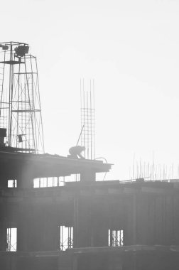 çalışma inşaat sitesi, dikme ve beton takviye, iş akışı inşaat, siluet üreticileri