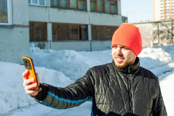 adam kendini fotoğraf çekimi. 