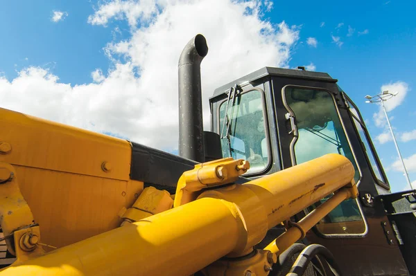 Grävmaskin Loader Maskin Sidovy Främre Hoe Loader Industriella Fordon Tung — Stockfoto