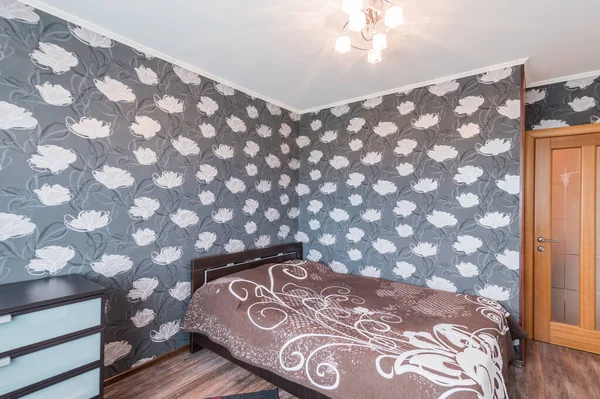 Rússia Moscou Julho 2019 Apartamento Quarto Interior Decoração Reparo Padrão — Fotografia de Stock