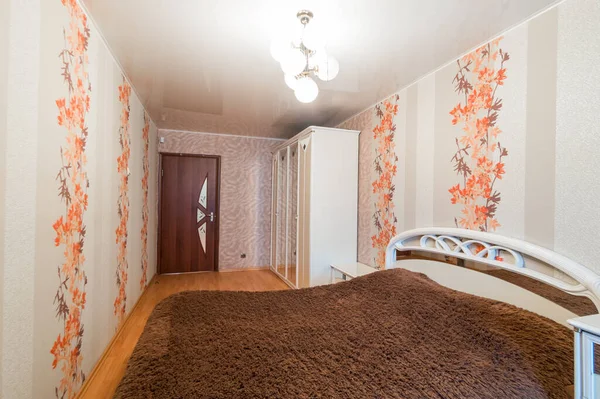 Rússia Moscou Julho 2019 Apartamento Quarto Interior Decoração Padrão Reparo — Fotografia de Stock