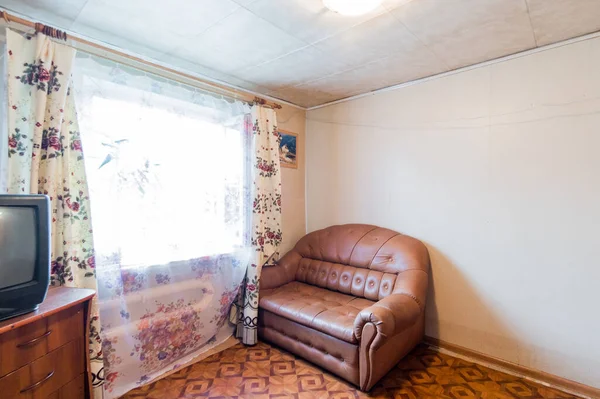 Rusia Moscú Julio 2019 Interior Room Apartment Decrépito Viejo Descuidado — Foto de Stock