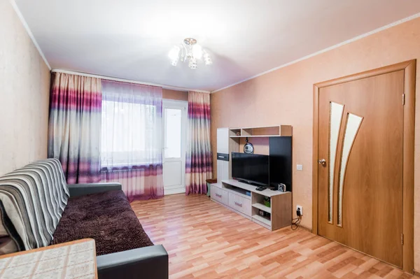 Russia Omsk August 2019 Interior Room Apartment Standard Repair Decoration — Stock Photo, Image