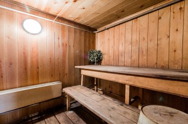 Rusya, Moskova... 25 Ağustos 2019: iç oda dairesi. Hamam, sauna