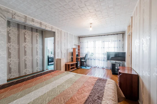 Rússia Moscou Agosto 2019 Quarto Interior Apartamento Moderno Ambiente Acolhedor — Fotografia de Stock