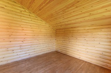 Rusya, Moskova... 10 Eylül 2019: İç mekan dairesi modern, parlak, rahat atmosfer. Tahta elementlerle güzel tasarımcı kır evi