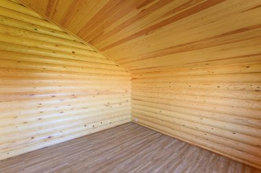 Rusya, Moskova... 10 Eylül 2019: İç mekan dairesi modern, parlak, rahat atmosfer. Tahta elementlerle güzel tasarımcı kır evi