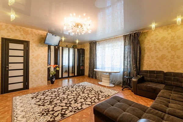 Rusia Moscú Septiembre 2019 Habitación Interior Apartamento Moderno Ambiente Acogedor —  Fotos de Stock