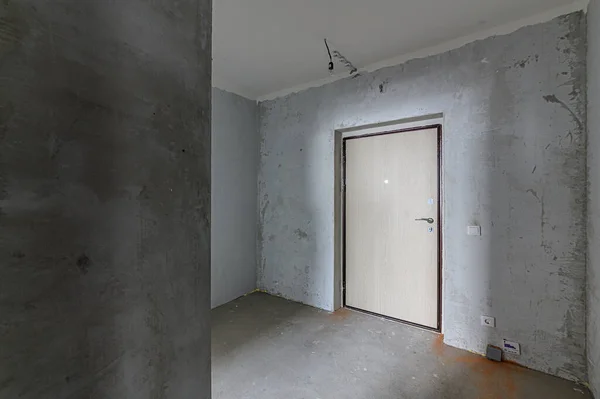 俄罗斯 莫斯科 2019年11月20日 室内公寓大修 室内装饰 房间的光秃秃的墙壁 建筑的舞台 — 图库照片