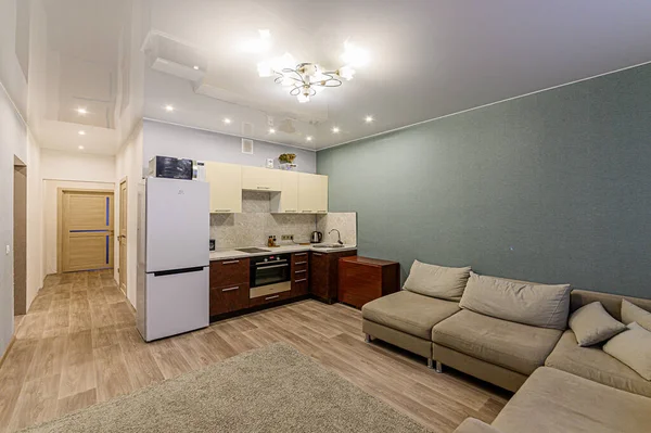 Rusia Moscú Diciembre 2019 Habitación Interior Apartamento Moderno Ambiente Acogedor —  Fotos de Stock