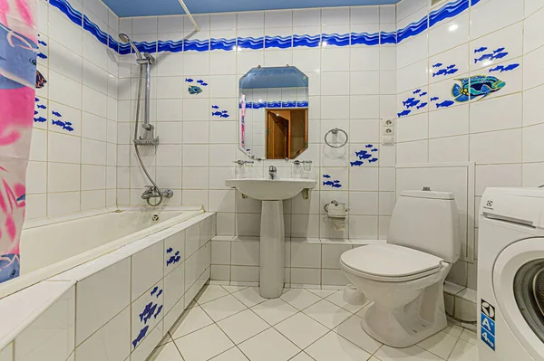 Russia Moscow December 2019 Interior Room Apartemen Modern Cerah Nyaman — Stok Foto