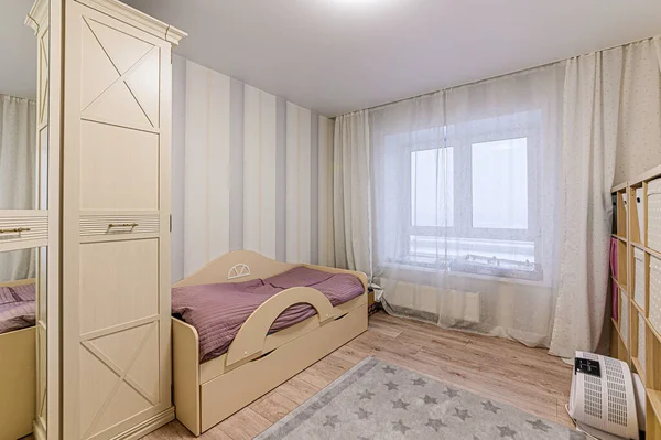 Rusia Moscú Diciembre 2019 Habitación Interior Apartamento Moderno Ambiente Acogedor — Foto de Stock
