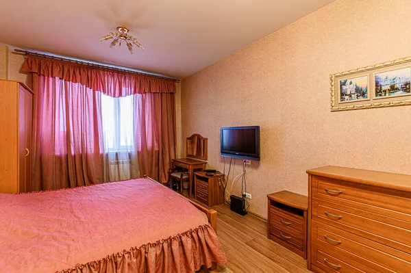 Ρωσία Μόσχα Δεκέμβριος 2019 Εσωτερικό Δωμάτιο Διαμέρισμα Μοντέρνα Φωτεινή Ζεστή — Φωτογραφία Αρχείου