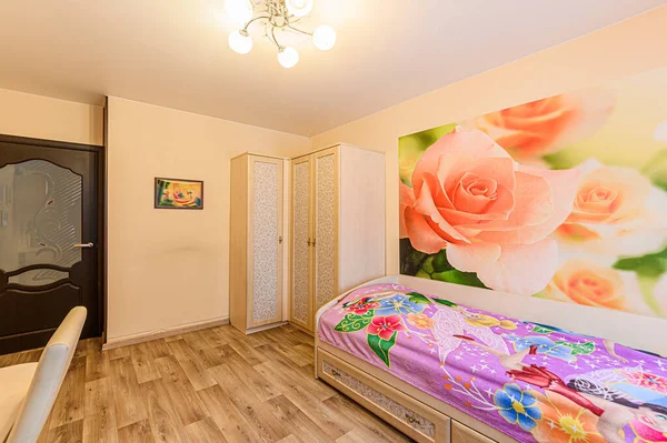 Rusia Moscú Diciembre 2019 Habitación Interior Apartamento Moderno Ambiente Acogedor —  Fotos de Stock