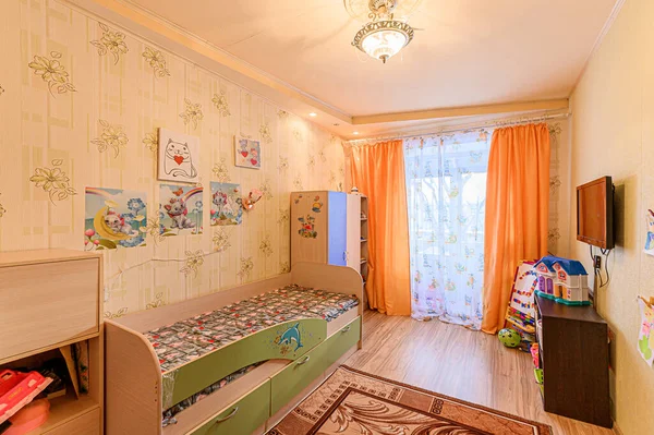 Rusia Moscú Enero 2020 Habitación Interior Apartamento Moderno Ambiente Acogedor — Foto de Stock