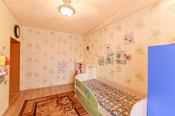 Rússia Moscou Janeiro 2020 Quarto Interior Apartamento Moderno Ambiente Acolhedor — Fotografia de Stock