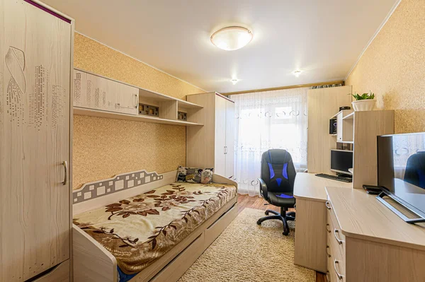 Rusia Moscow Januari 2020 Ruang Interior Apartemen Modern Cerah Nyaman Stok Foto Bebas Royalti