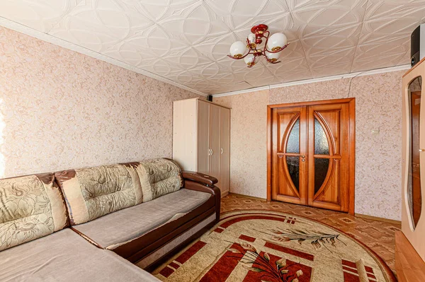 Rusia Moscow Januari 2020 Ruang Interior Apartemen Modern Cerah Nyaman Stok Foto