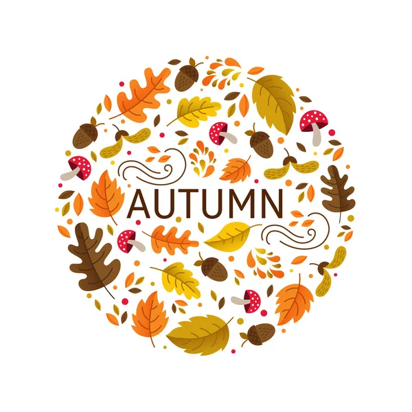 Emblema círculo de otoño — Vector de stock
