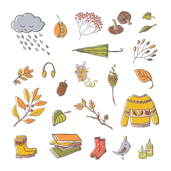 Diseño de otoño dibujado a mano — Archivo Imágenes Vectoriales