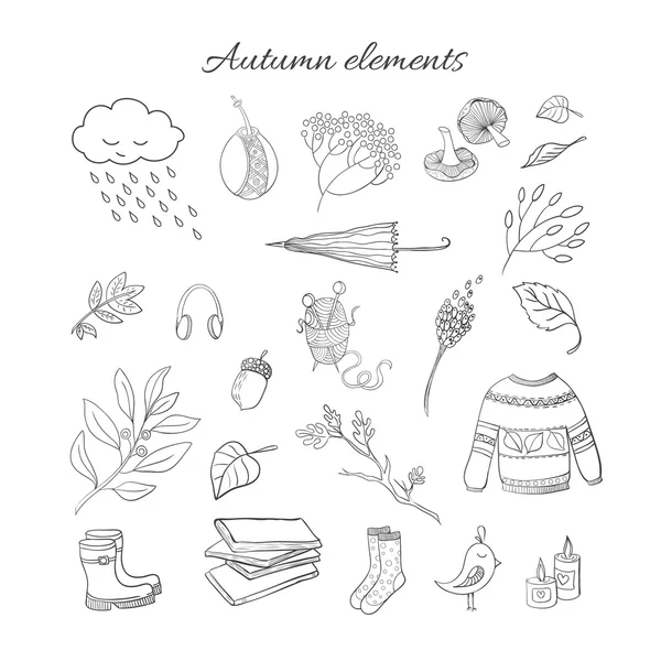 Handdrawn autumn design — Stock Vector