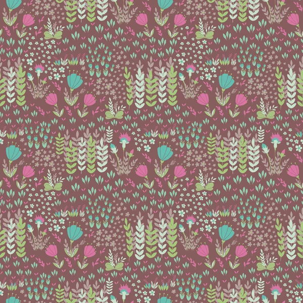 Motif sans couture vectoriel avec des fleurs — Image vectorielle