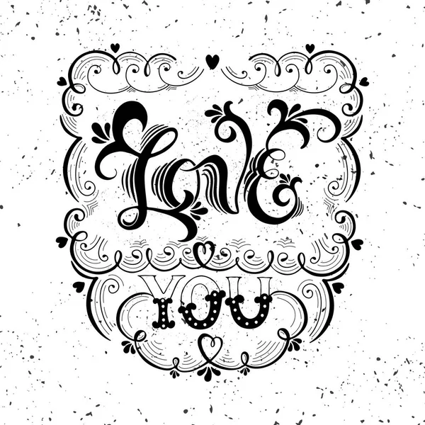 Lettering illustrazioni ti amo — Vettoriale Stock