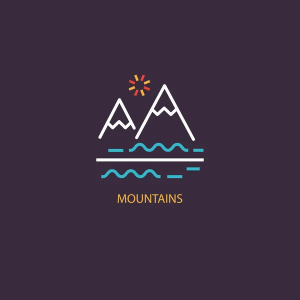 Montañas emblema diseño — Vector de stock