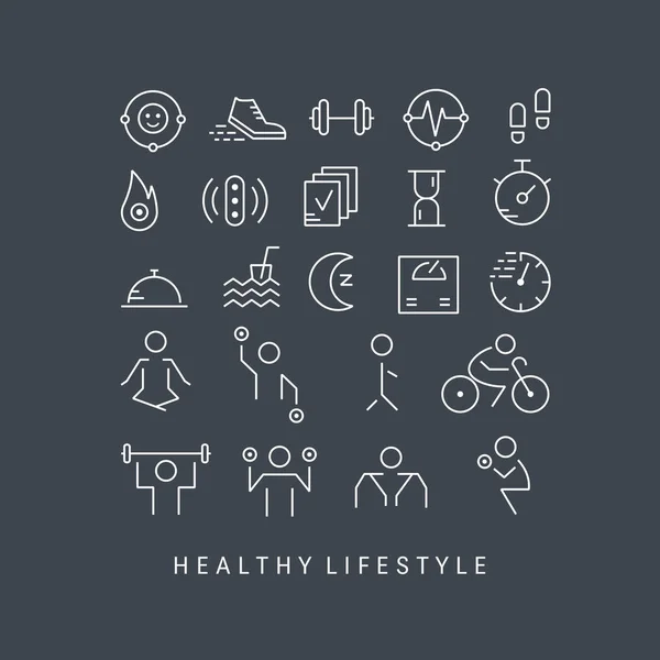 Fitness icons set — Stock Vector