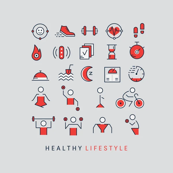 Fitness icons set — Stock Vector