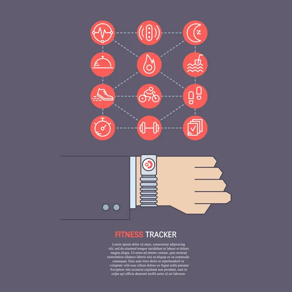 Fitness tracker infographic — Stock Vector